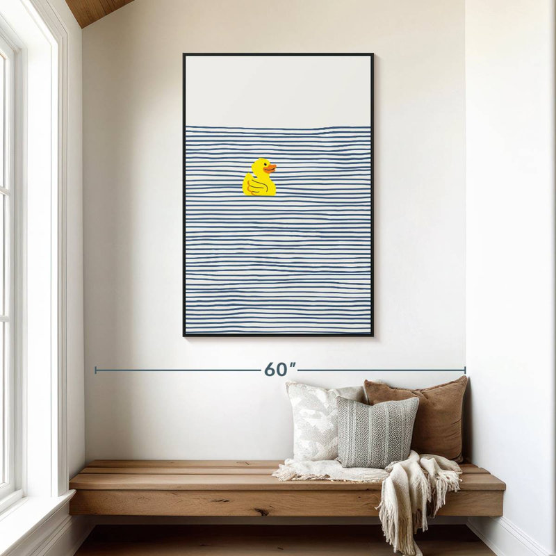 Yellow Rubber Duck, 31" X 46", Floating Frame Black