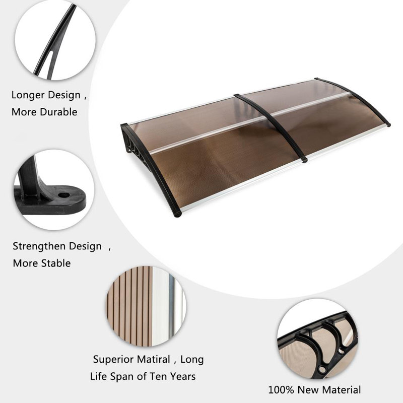 Auvent de porte standard en plastique l 3 pi x P 7 pi