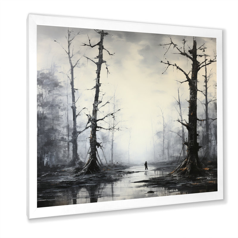 Winter Forest Solitude - impression, H 30 po x l 30 po x P 1 po, Cadre simple blanc