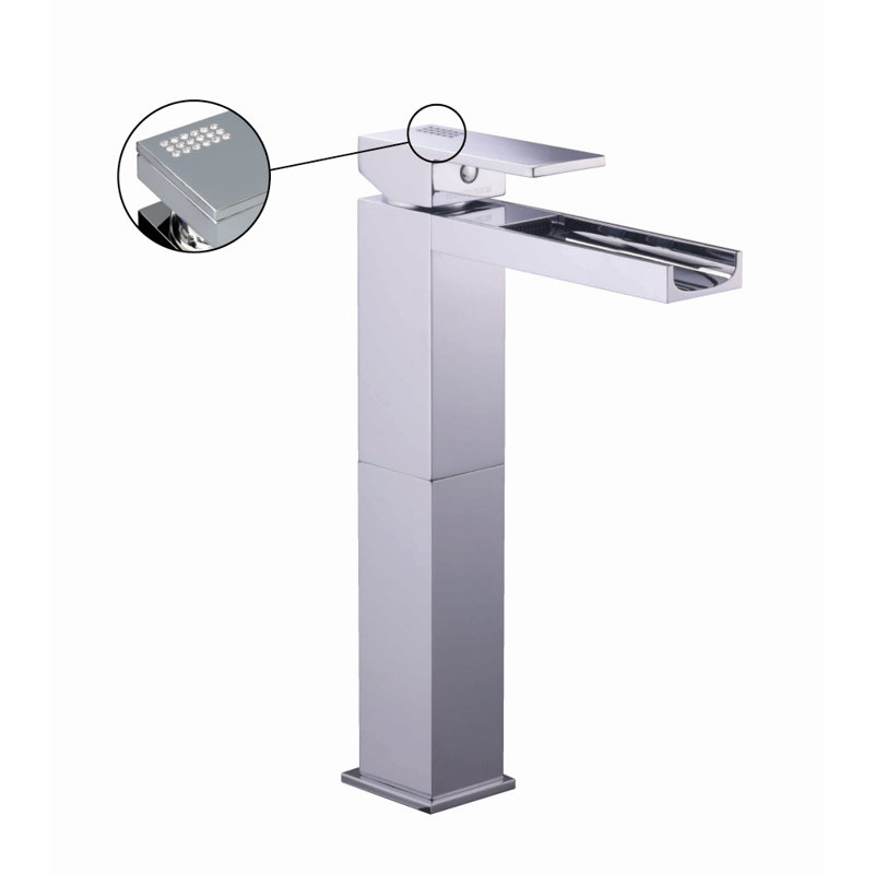 Robinet de lavabo de salle de bain à un trou Brick Chic, Nickel brossé