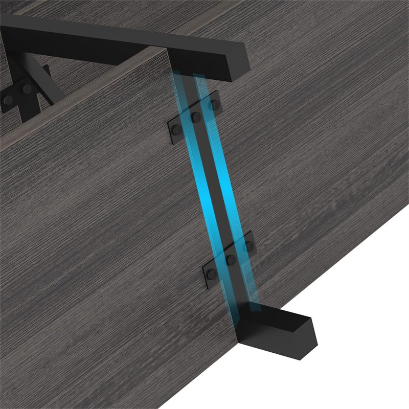 Console Chert, Gris foncé, Noir, noir, noir, noir, H 29,72 po x l 55,12 po x P 13,39 po