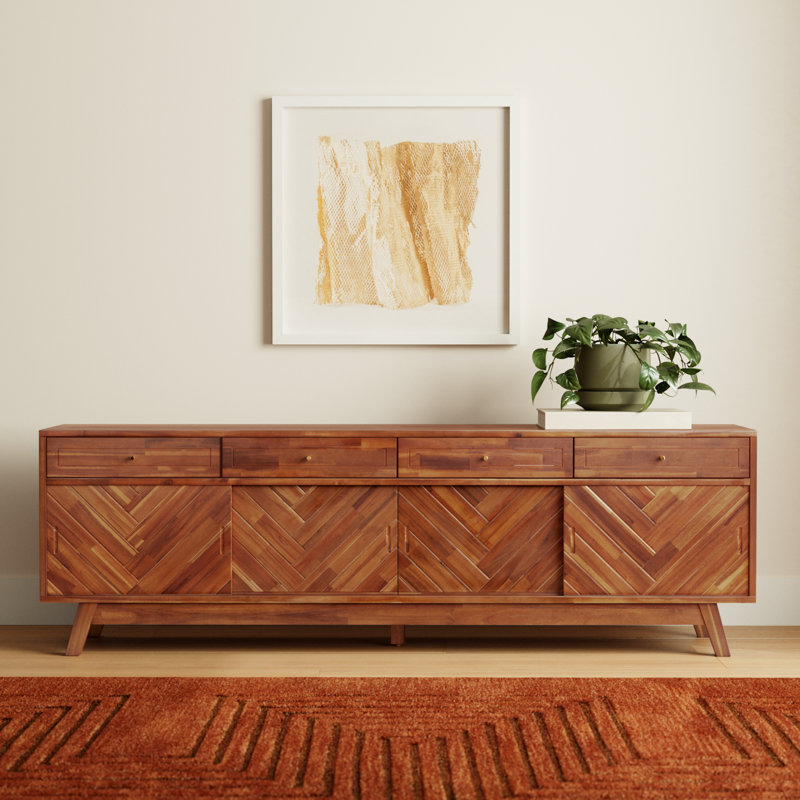 Anja Unfinished TV Stand for TVs up to 85", Brown