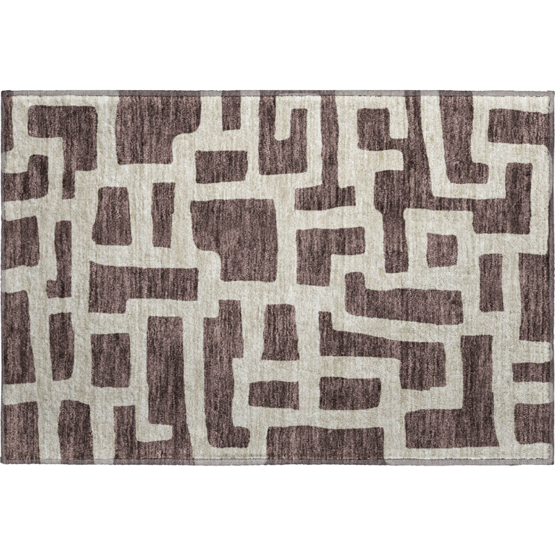 Premium Machine Washable Prisco Fudge Rug, Rectangle 1'8" x 2'6"