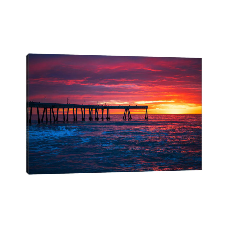 «Sunset Magic At Pacifica Pier», reproduction d'art sur toile tendue