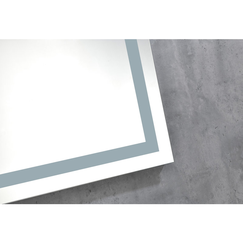 Miroir de salle de bain 30x20 à DEL - Lumen élevé, brouillard, barrière, meuble-lavabo blanc en aluminium 20 * 30, garantie de qualité