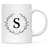 Custom Monogram Initial Coffee Mug Gift Letters A-Z, Laurel Wreath Custom 11Oz Ceramic Coffee Mug, 1-Pk-947180972