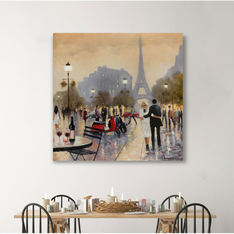 « paris twilight », peinture, H 40 po x l 40 po x P 1,5 po, Toile tendue