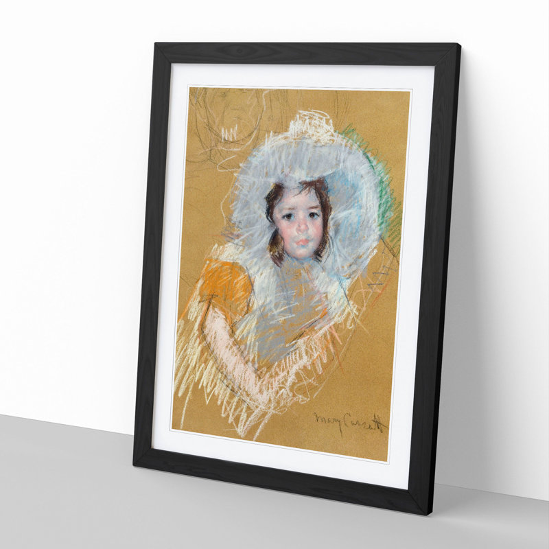 Sketch of a Child by Mary Cassatt - Framed Print, 48cm H x 36cm W x 2cm D, Black Framed