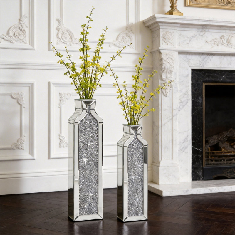 2 pièces Vase de plancher en cristal 30 "et 24"