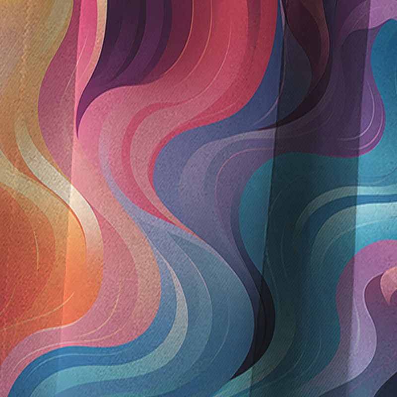 Coloré Popart Groovy Gradient Canvas I - Rideau occultant géométrique abstrait - 1 panneaux, L 52 po x L 90 po