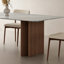 Table à manger rectangulaire en pierre bleue et bois massif fabriqué-1183188892