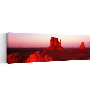 East Mitten And West Mitten Buttes At Sunset, Monument Valley, Utah, Usa Abstract Contemporary Architecture Landscape Wall Art