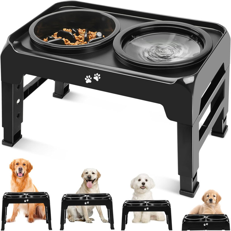Anti-Skid Elevated Feeder, Black