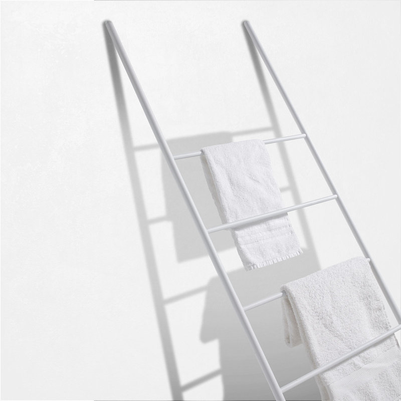 Theus 4 Wall Towel Stand, White Matte