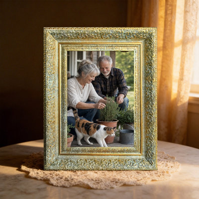 Antique Gold 1PC 5" x 7" Timeless Picture Frame with Classic Rectangular Shape