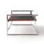 Table basse Rio, design Bauhaus pour petits appartements, bois massif rétro avec acier inoxydable, multifonctionnel et peu encombrant