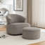 Fauteuil pivotant rembourré en polyester de 33 po de large Armelda-512362523