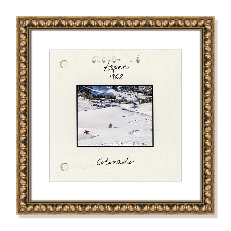 Aspen Print par CAD Designs, Matted Print, Gold Leaf Beads, 18'' W x 18'' H