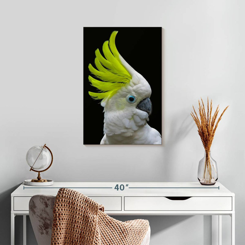 Brampt Yellow Crested Cockatoo, 24" H x 16" W