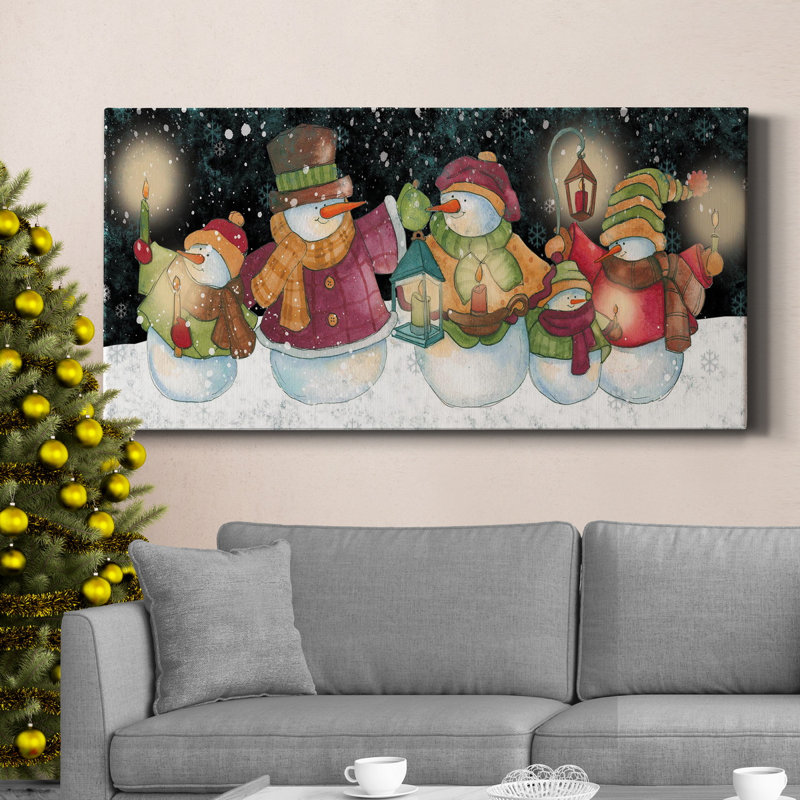 Toile tendue avec châssis de Noël de qualité supérieure - prête à être accrochée, H 24 po x l 12 po x P 1 po
