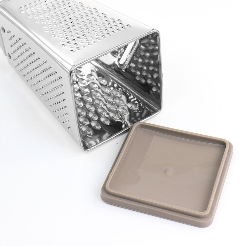 Stainless Steel 4-Sided Box Grater with Non-Slip Base