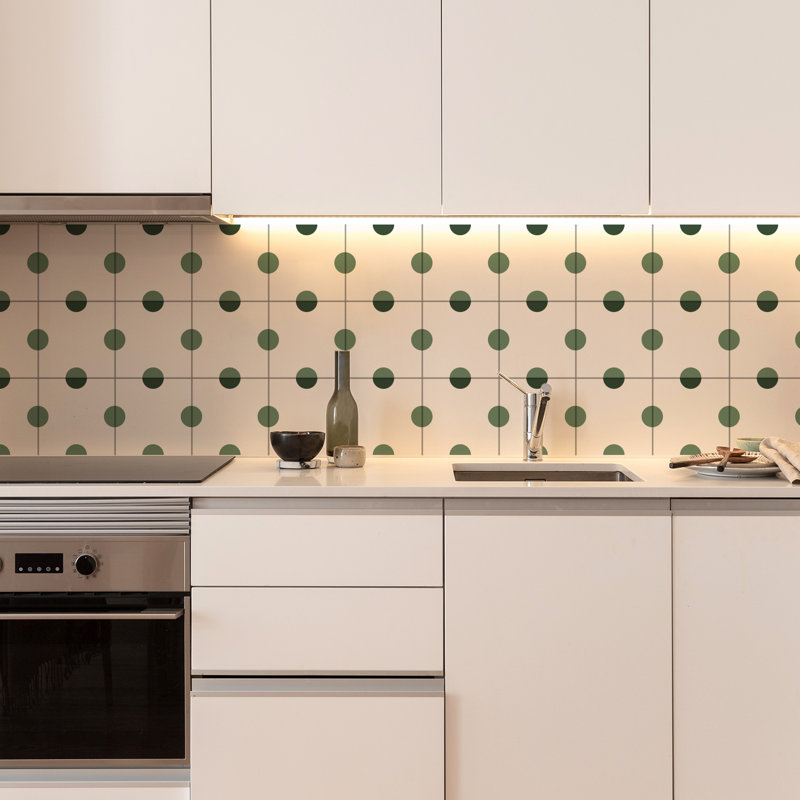 Pois et colle à carreaux muraux mélangés à pois olive