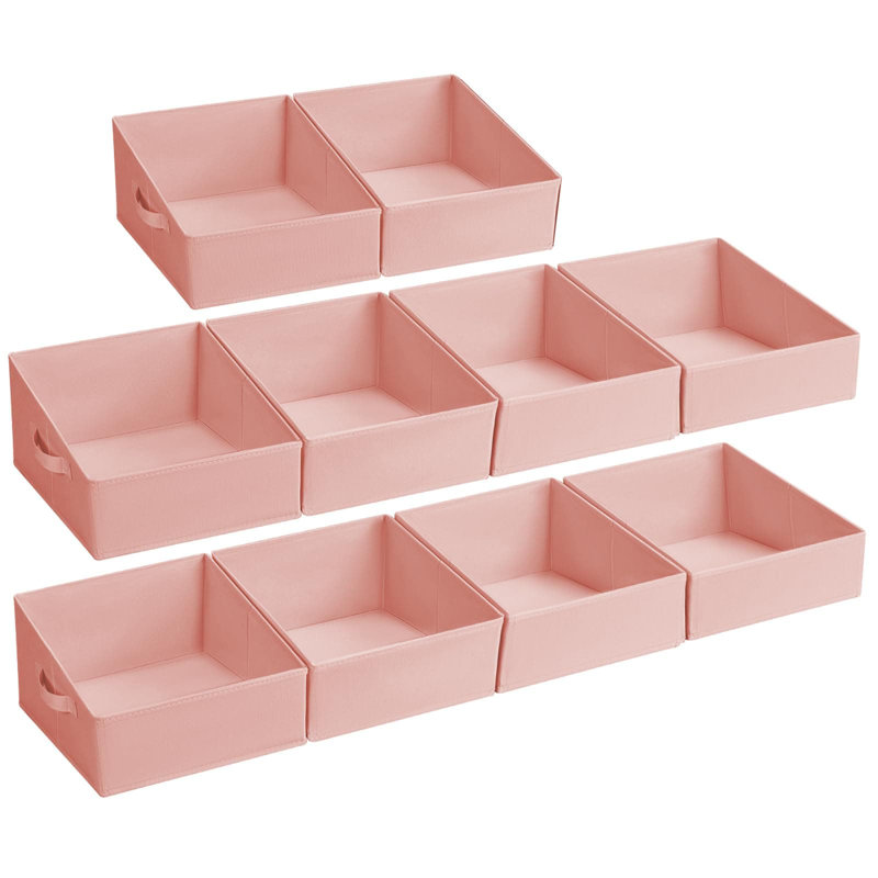 Fabric Storage Bins 10 Pack - Collapsible Closet Organizer Baskets With Handles, Trapezoid Shelf Storage Cubes For Clothes, Toys, Books, Towels And Home Organization