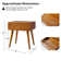 Sara Mid-Century Modern Nightstand With Pull-Out Shelf and Built-in Charging Station(Set of 2)