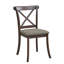 Ensemble de 2 chaises de salle à manger en bois avec dossier en X, chaise de salle à manger en bois d'hévéa-76901063