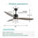 Asira 52" 3-Blade Reversible Wood Ceiling Fan with LED Lights and Remote 6-Speed