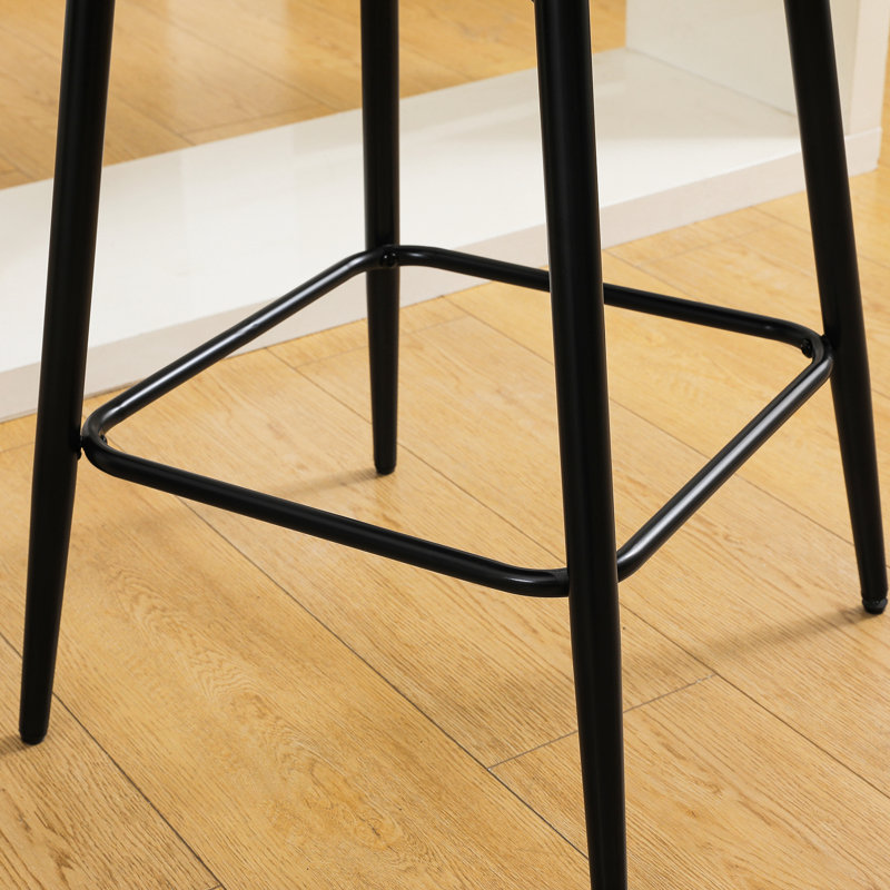 Deboroh 25.6" Swivel Upholstered  Bar & Counter Stool, Black