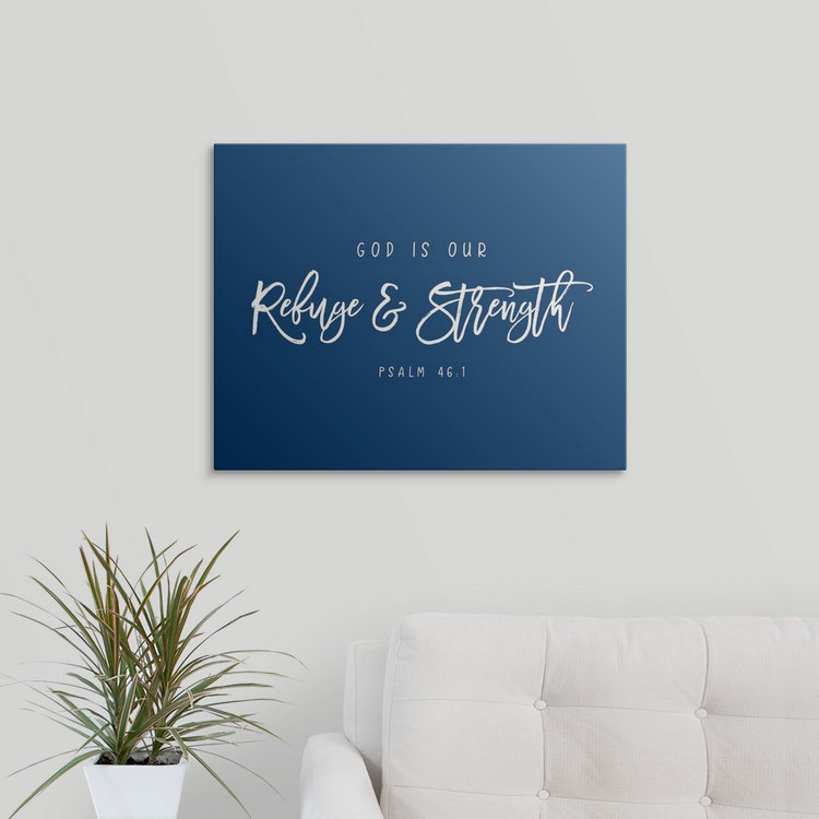 « psalm 46:1 », art textuel, H 11 po x l 14 po x P 1,5 po, Toile