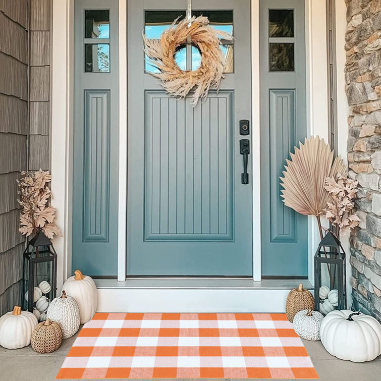 Buffalo Plaid Kitchen Rug Black and White Check Rugs Home Sweet Home  Comfort Perfect Indoor or Outdoor Carpet for Front Porch,Farmhouse  Home,Entryway