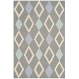 Krystyna Geometric Handmade Tufted Wool Grey Area Rug