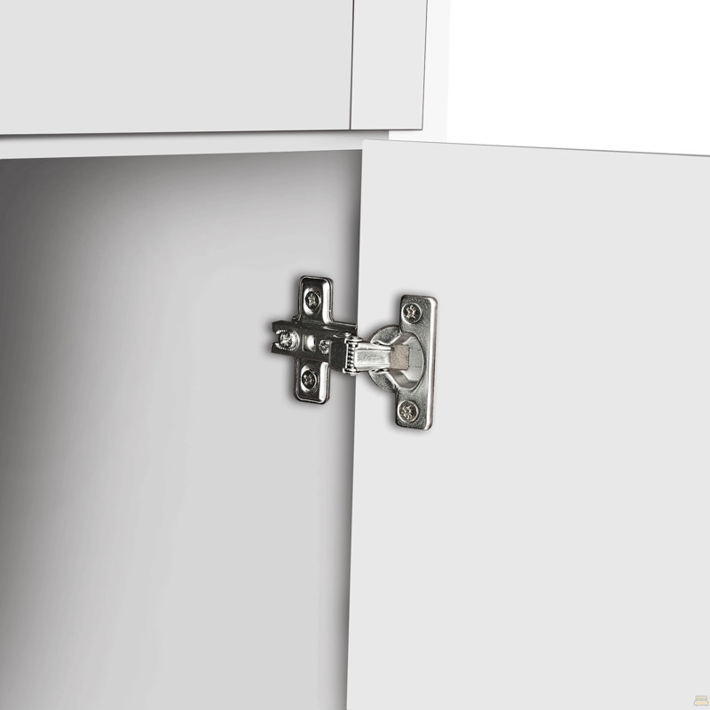 Armoire de rangement haute avec 8 portes et 4 tablettes, armoire de rangement murale, Blanc
