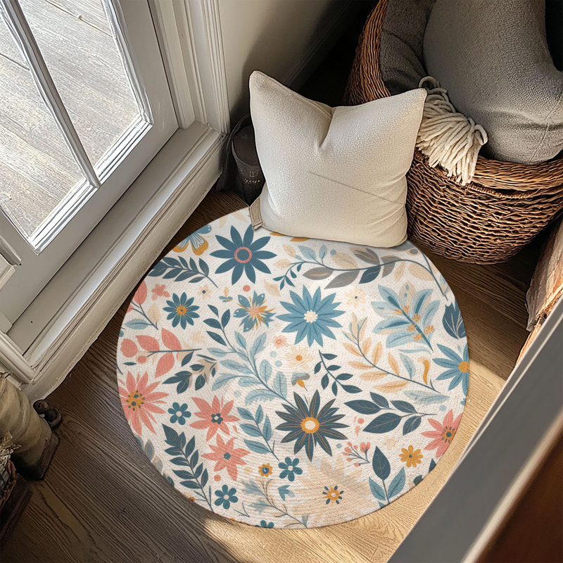 Summer Petal Breeze Braided Rug, Round 5'