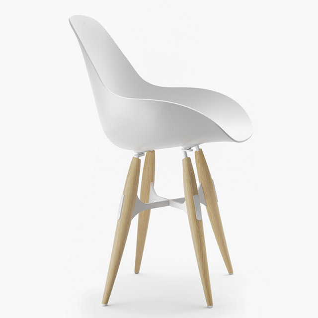 Delfida Upholstered Armchair, Natural, White