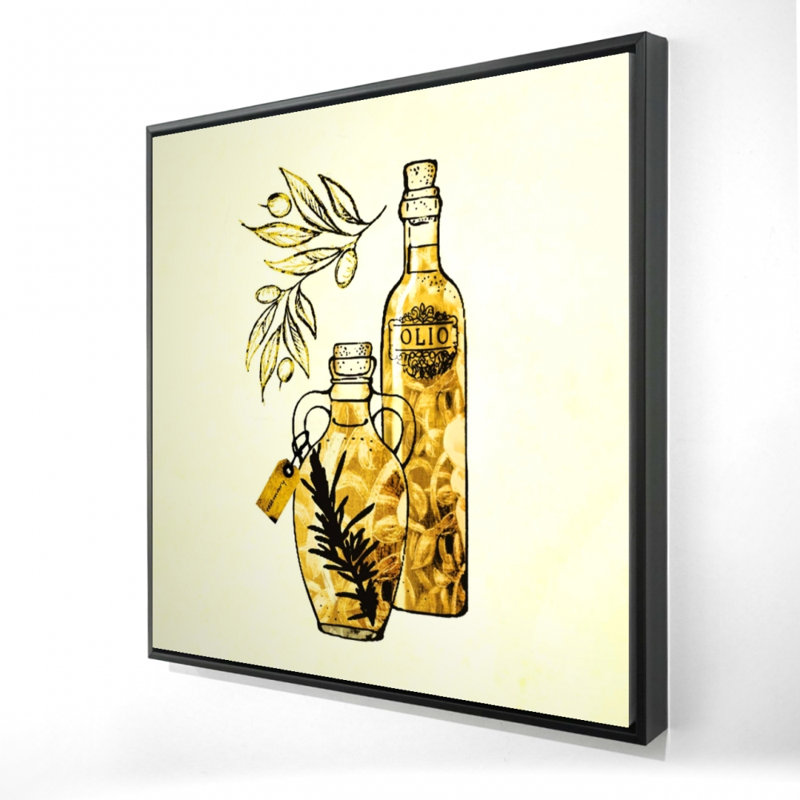 "Huile d'olive artisanale" sur toile, H 36 po x l 36 po x P 1,5 po