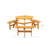 Anamur 66.9'' Outdoor Picnic Table with 3 Integrated Benches, Round Outdoor Table with Umbrella Hole-1118896977