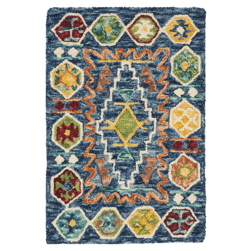 Deyoung Hand Tufted Wool Southwestern Rug, Rectangle 2' x 3'