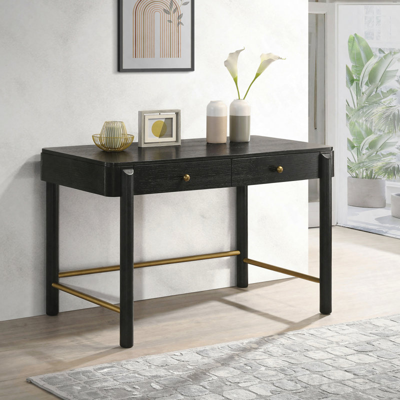 Black 2-Drawer Vanity Desk Makeup Table