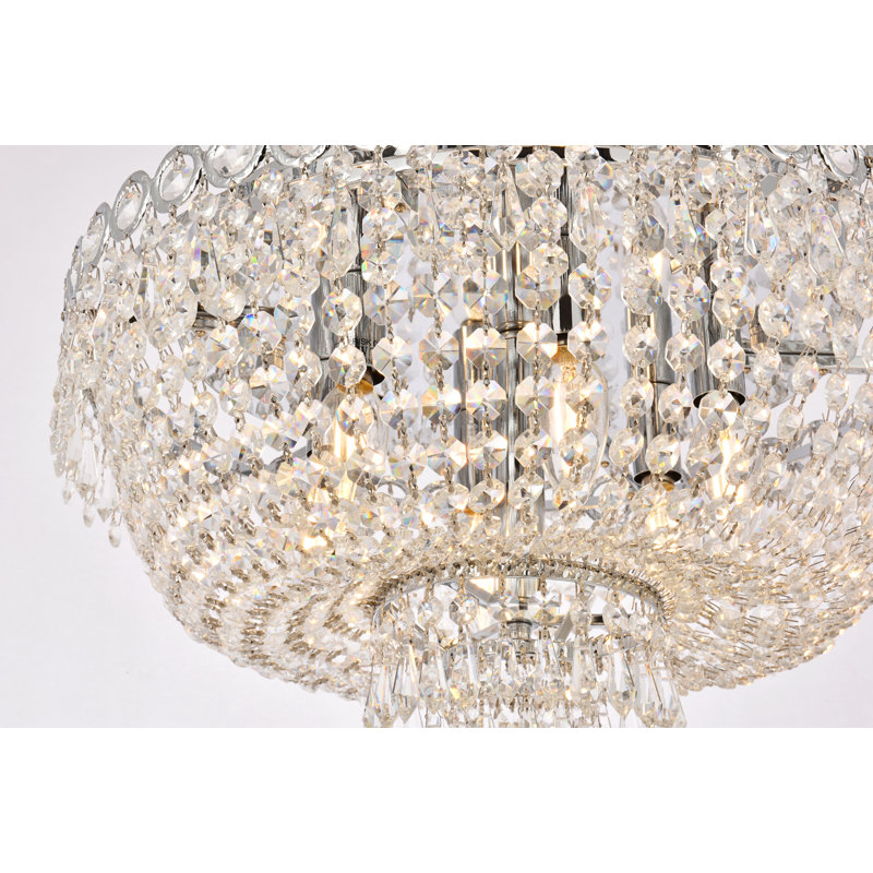 Plafonnier encastré 6 lumières Century, Teck doré fumé, Coupe royale