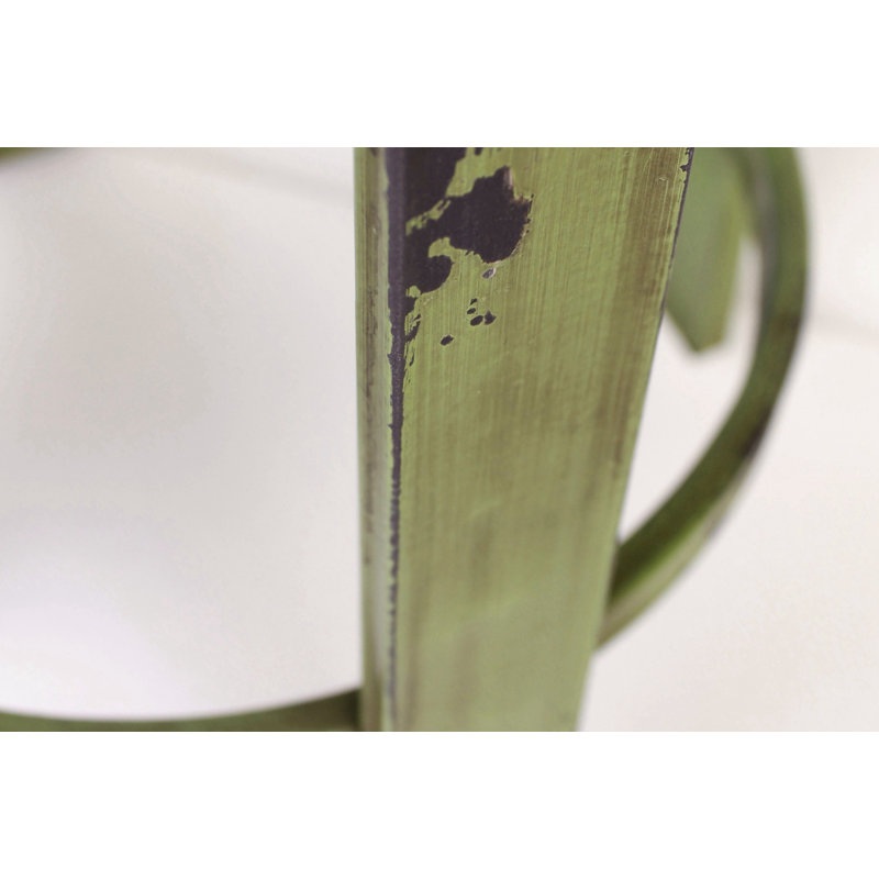 Ensemble de tabourets français 2 pièces Lamont, Vert / Rouge