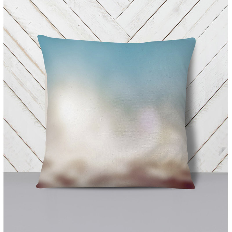 Throw Pillow With Insert, 20"H x 20"W, Blue/White Abstract 3