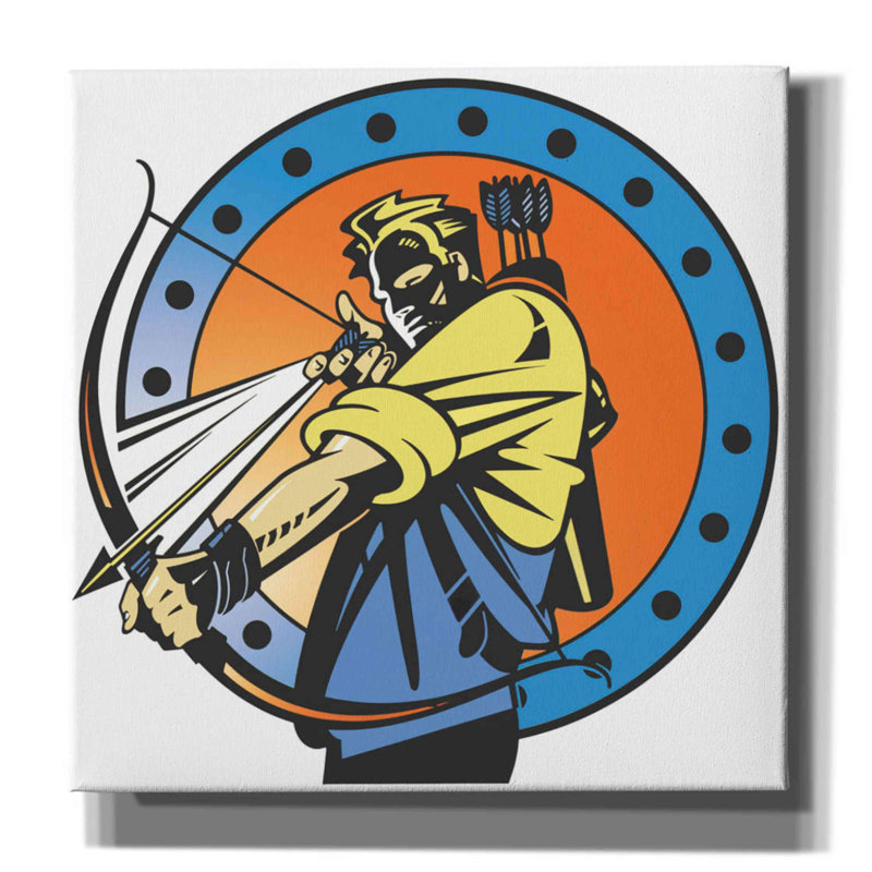 «Archer» par David Chestnutt - reproduction d'art sur toile tendue, H 12 po x l 12 po x P 0,75 po