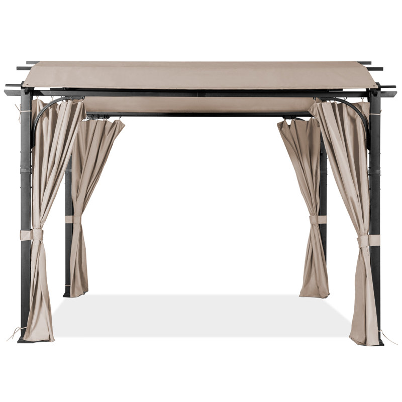 Beige Steel 11 Ft. x 11 Ft. Pergola with Canopy