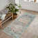 Washable Non-Slip Area Rug - Blue Green / Tangerine Traditional Oriental Area Rug