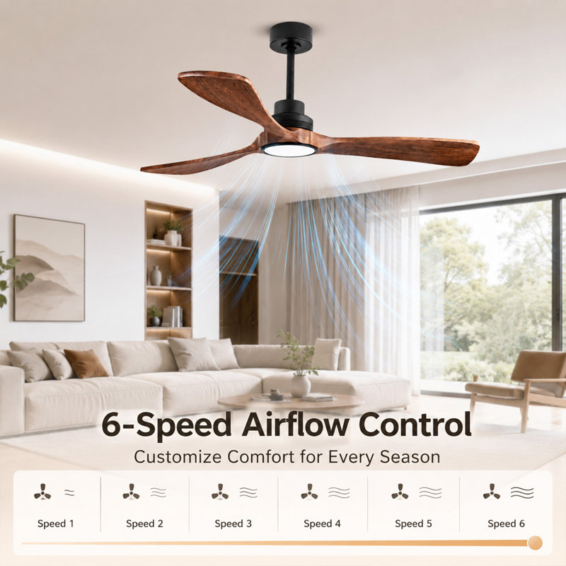 Ventilateur de plafond encastré 52 "avec lumières DEL et télécommande