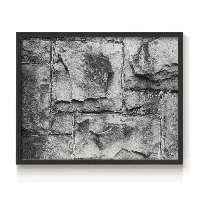 Found Textures VI -Framed Print - Restickable, Black