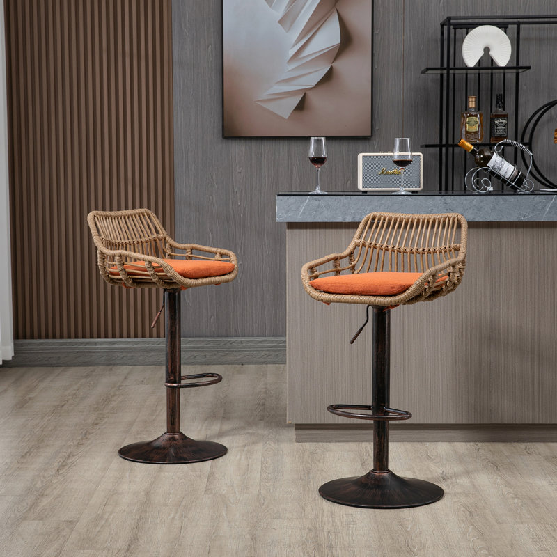 Tabourets de bar pivotants de style moderne (ensemble de 2) chaises à hauteur de comptoir réglable avec repose-pieds